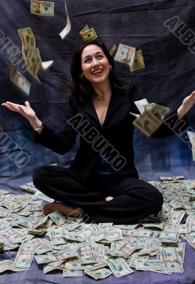Woman receiving money Woman receiving money