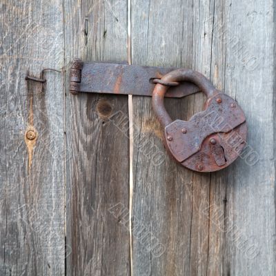 Rusty old padlock