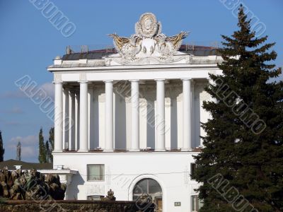 Big a white building with columns