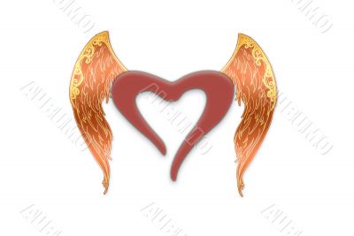 Heart with angel wings