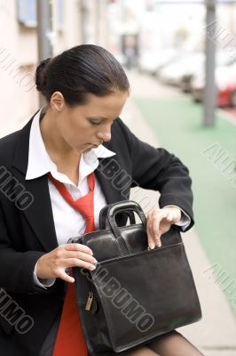 businesswoman with briefcase