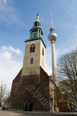 Berlin TV tower and Church
