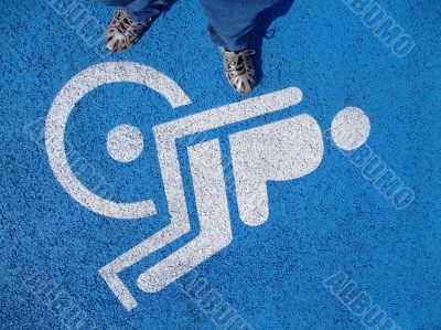 Logo for disabled  with valid person feet
