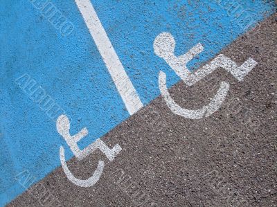 Lines and symbols  for disabled persons
