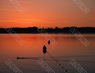 Beautiful sunrise at lake Chiemsee, Germany