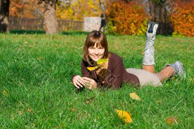girl in autumn park girl in autumn park