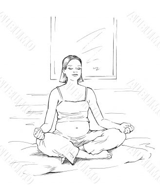 Pregnant woman in meditation