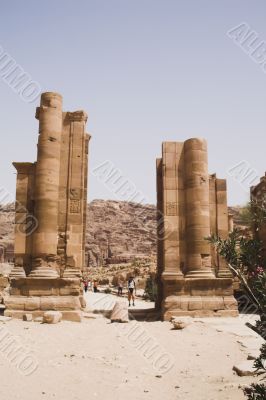 Petra ruins and mountains in Jordan
