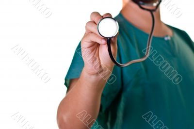 A doctor with a stethoscope in his hand health
