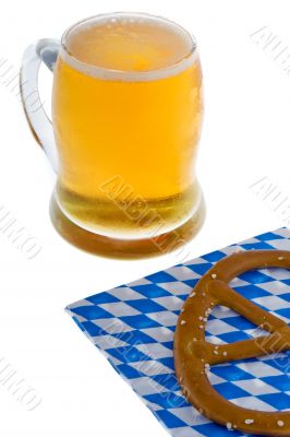 Munich October celebration with beer and cracknel