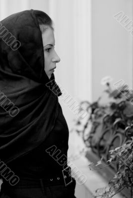 portrait of inconsolable widow