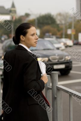 businesswoman in the street