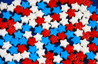 Red white and blue candy stars