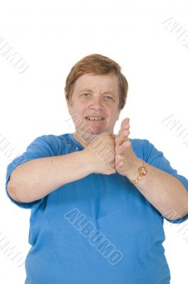 angry elderly woman