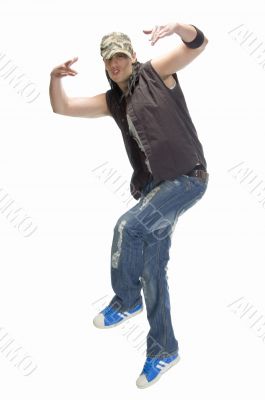casual man doing dance