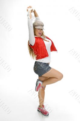 side pose of beautiful model posing