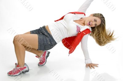 attractive female in lying pose