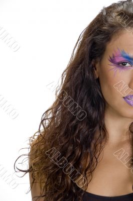 half face of female model