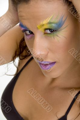 close view of female face