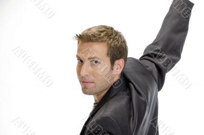 handsome male model posing in style