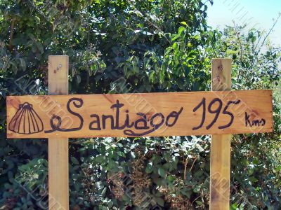 Sign on the way to Santiago
