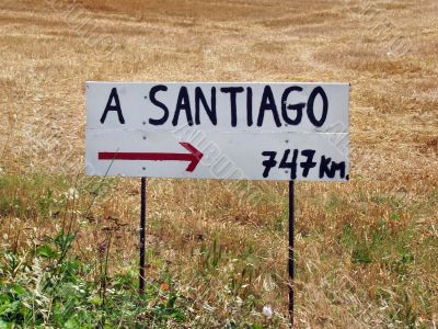 Sign on the way to Santiago