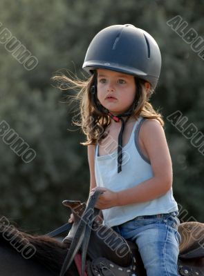 riding little girl