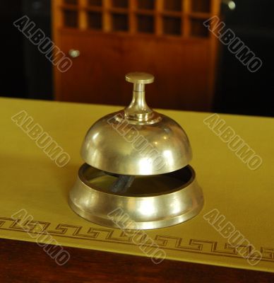 Service ring bell on a hotel desk
