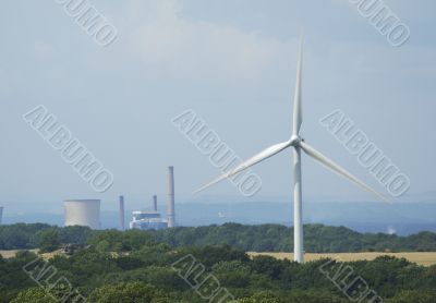 windturbine with coal electricity powerplants factory
