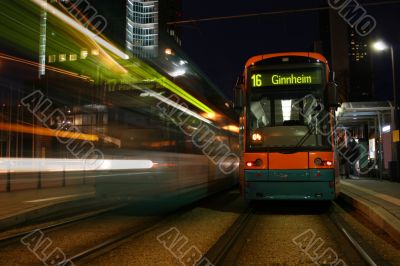 Two tramways in Frankfurt, Germany