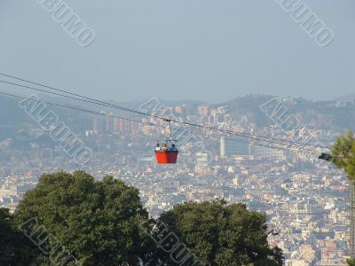 Barcelona with the cable car to Montjuic Barcelona with the cable car to Montjuic