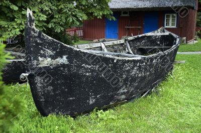 Old wooden fishing boat