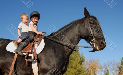 children on stallion
