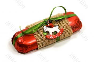 red gift with decoration