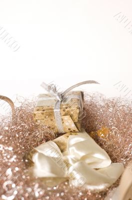 christmas gifts on the white background