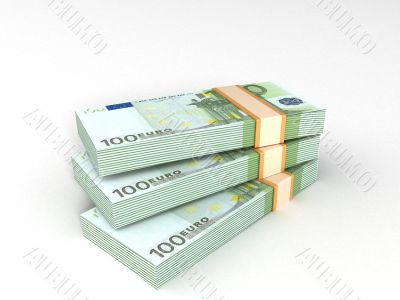 bundles of europian currency