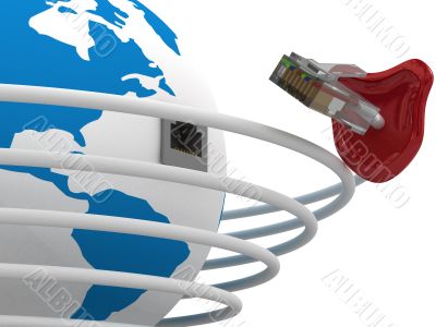 protected global network the Internet. 3D image.