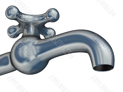 faucet on a white background. 3D image