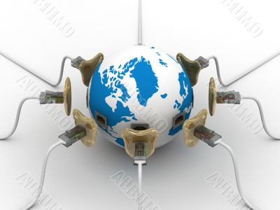 protected global network the Internet. 3D image.