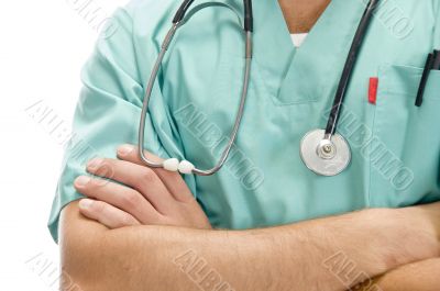 chest view of doctor