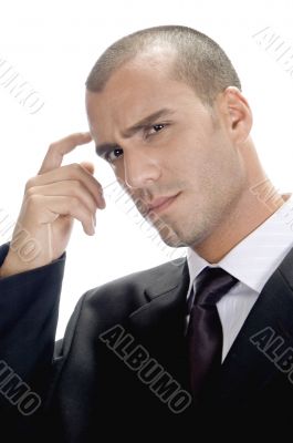 handsome man thinking