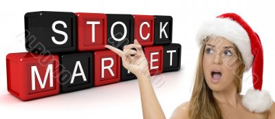 building blocks with stock market text