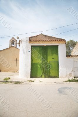 green door and church