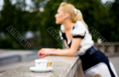 Beautiful young woman and coffee Beautiful young woman and coffee