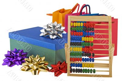 Christmas purchase with adding machine Christmas purchase with adding machine
