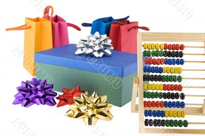 Christmas purchase with adding machine Christmas purchase with adding machine