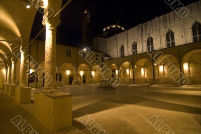 Ascoli Piceno - Illuminated cloister at night