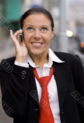 businesswoman speaking by phone