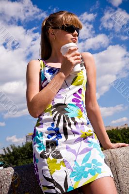 Beautiful young woman and coffee