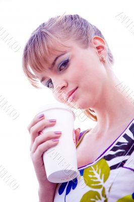 Beautiful young woman and coffee